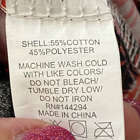 Han Ton Hawaiian Shirt Men Size XL Button Front Cotton Blend Palm Trees Red FLAW - Picture 4 of 10